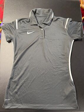 Nike Women’s Dri-FIT Polo Shirt Gray Black Size S NWT